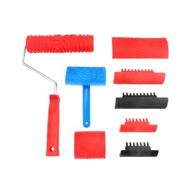 QWORK® 8Pcs Wood Grain Tool Set, Rubber Painting Tool Set for DIY Home Decoration with Empaistic Wood Grain Textured