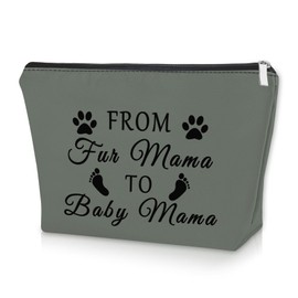 Sazuwu Mom to Be Gifts First Time Gray Makeup Bag Baby Reveal Gifts for Mom Pregnancy Announcement Gift Cosmetic Bag New Mommy Gifts for Women After Birth Birthday Christmas Mother's Day Gifts