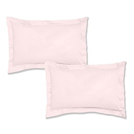 Bianca 200 Thread Count Cotton Percale Oxford Pillowcase Pair Blush