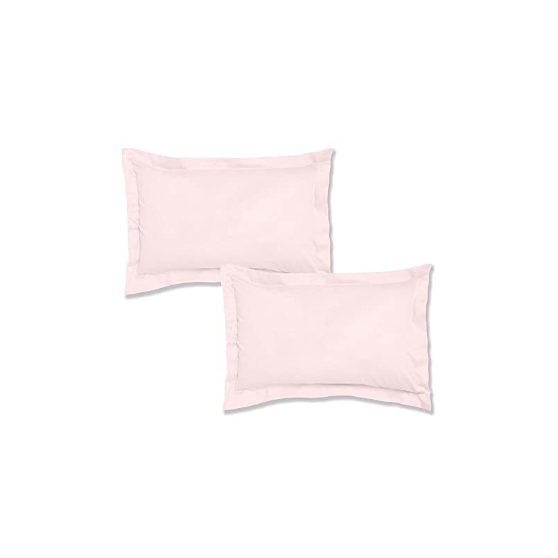 Bianca 200 Thread Count Cotton Percale Oxford Pillowcase Pair Blush