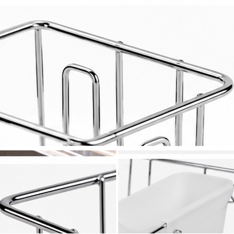 Small Stainless Steel Wire Dish Rack with Cutlery Cup –