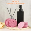 Pack of 80 Face Sponge, Cellulose Make-Up Pads, Compressed Make
