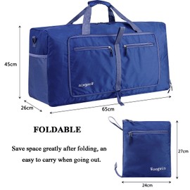 ehsbuy 60L Foldable Travel Duffle Bags for Men Women Large Holdall Bag Waterproof Overnight Weekend Bags for Gym Luggage