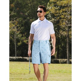 APTRO Men's Cargo Golf Shorts with Multi Zipper Pockets Lightweight Quick Dry Hiking Shorts for Men 9 inch Inseam GP022 1XL