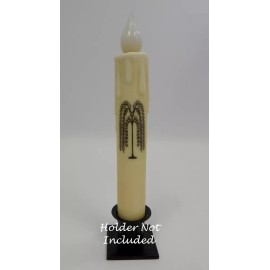 NEW WILLOW TREE Taper Candle Cream 6 3/4" Primitive Farmhouse Nature Country LED