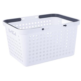 MINDFARGE Plastic Shower Caddy Basket with Handles, Cleaning Supply for Dorm, School, Camping, Travel, Bathroom (white 1 pack)