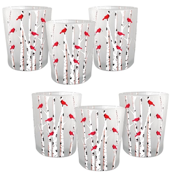 Cardinal Candle Votive Holders - Set of 6 - Frosted