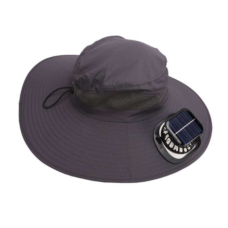 Solar Fan Hat Large Brim Quick Dry Breathable 3 Speeds