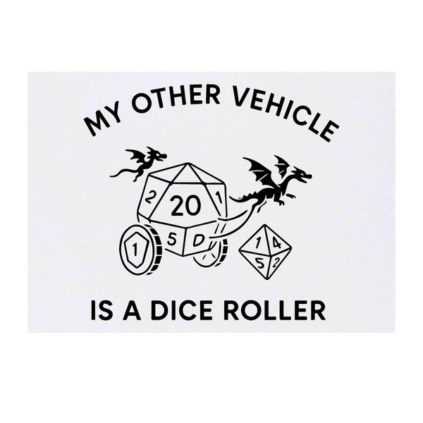 'My Other Vehicle is a Dice Roller' Temporary Tattoo -