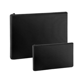 QWORK® Set of 2 Fireproof Document Bags, Safe Fireproof Waterproof Money Bag Container for A4 Document Passport Cash Bank Card Jewellery Valuables