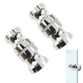 PMELCXD Duschtür Griff – 2er Set, Aluminium Legierung, Edelstahloptik, mit Gummidichtung, 62x30mm, für Badezimmer