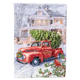 Caroline's Treasures APH9639GF Vintage Farm Truck and Christmas Tree Garden Flag Mailbox Flag Decorative Yard Flag Banner Outside Patio Artwork Yard Flower Beds, Garden Size, Multicolor