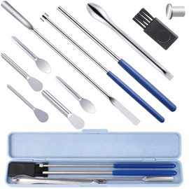 Capsule Filling Machine Kit for Pill Filler - Micro Spoon Spatula Tool for Gel Capsules Quick Filling Tray with Herbal Powder Tamper Tools Sizes #000 00 0 1 2