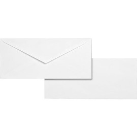 Business Source No. 10 White Wove V-Flap Business Envelopes - Business - #10-9 1/2" Width x 4 1/8" Length - 24 lb - Gummed - Wove - 500 / Box - White