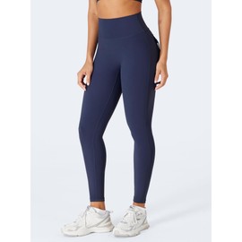 YEOREO CoreFlex Workout Scrunch Leggings for Women Cargo Pockets High Waisted Gym Leggings Yoga Pants Navy XL