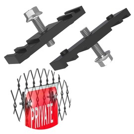 Zakdbbry Chain Link Fence Sign Mount, Heavy-Duty Fence Sign Fastener Bracket, Black 4 Packs