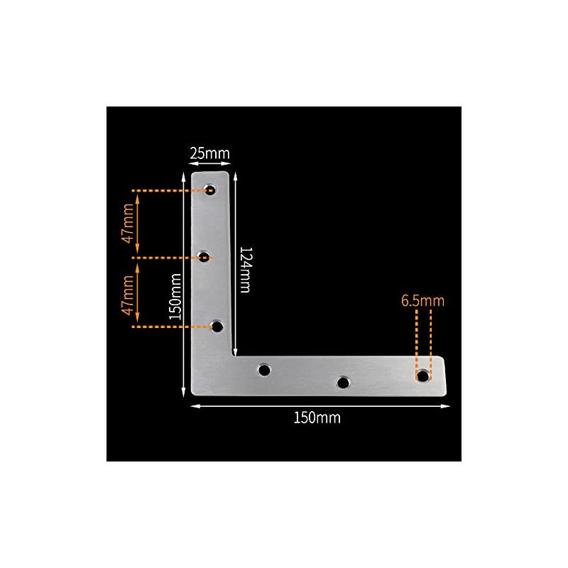 ExcInter 2PCS 150 x 150 mm Stainless Steel Angle Plate