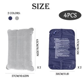 Comfortable Inflatable Pillows, Pack of 4 PVC Flocking Waterproof Camping Pillow, Compressible Air Cushion Pillow, Lightweight Travel Pillow, Inflatable for Outdoor Hiking Office (Deep Purple