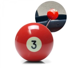 American Shifter Company Red Number 3 Solid Billiard Pool Ball Custom Shift Knob - Steel 16mm Insert -Car