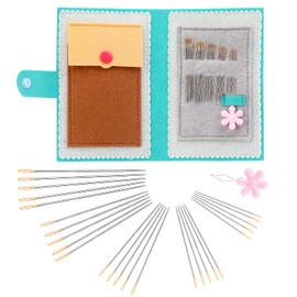 NAMOON 25Pcs Hand Sewing Needles, 5 Sizes Large-Eye Sewing Needles with Threaders and Storage Bag, Sewing Needles for Hand Sewing, Yarn Sewing Needle, Perfect for Embroidery and Hand Sewing