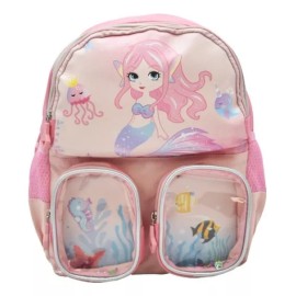 Lluvia Mochila Sirena Mini Backpack Lisa Bordada Rosa Ll23kbm015 Lluvia