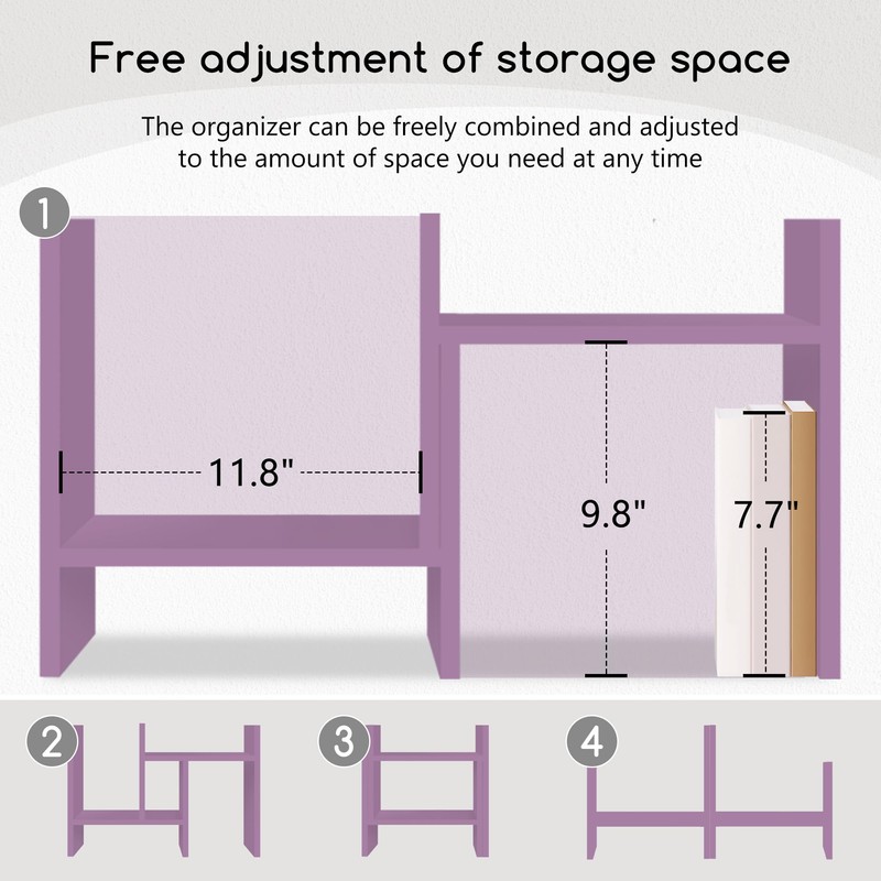 Jerry & Maggie Desktop Organizer Office Storage Rack Adjustable Wood