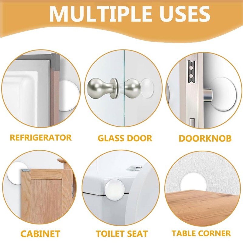 6pcs Door Stopper, Clear Rubber Feet Pads, Self Stick Noise