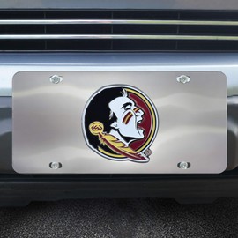 FANMATS 24523 Florida State Seminoles Stainless Steel Front License Plate with Large 3D Molded Team Metal Emblem