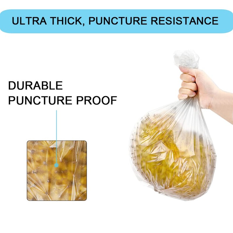 6 Gallon Small Clear Office Trash Bags, Wastebasket Trash Can