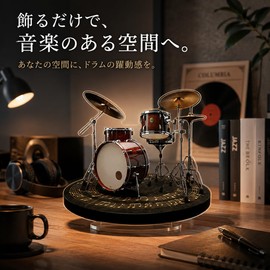 Miniature Drum Set, 2D Flat Acrylic Stand, 0.1 inch (3 mm) Thick, Musical Instrument Model, Figurine, Music, Gift, Interior Decoration, Art Panel, Tabletop, Indoor, Car, Decoration, Stylish, Keepsake