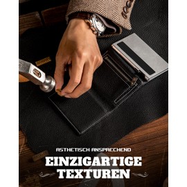 DODENSHA MagSnap Pepple Men's Wallet I Slim Wallet with Coin Compartment I Credit Card Holder Wallet Men for 10+ Cards I Wallets for Men I Wallet Men I RFID Protection, Black silver, Modern