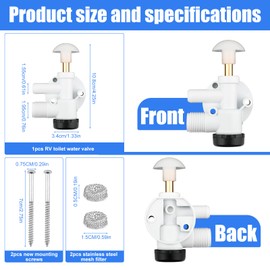 PEUTIER 385314349 RV Toilet Flush Valve Replacement Kit, ABS Leakage Prevent RV Toilet Valve Freeze Resistant Toilet Flush Valve for Camper Trailer Replacement Kit