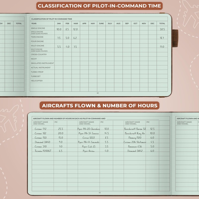 Clever Fox Pilot Logbook – Hardcover Flight Log Journal for