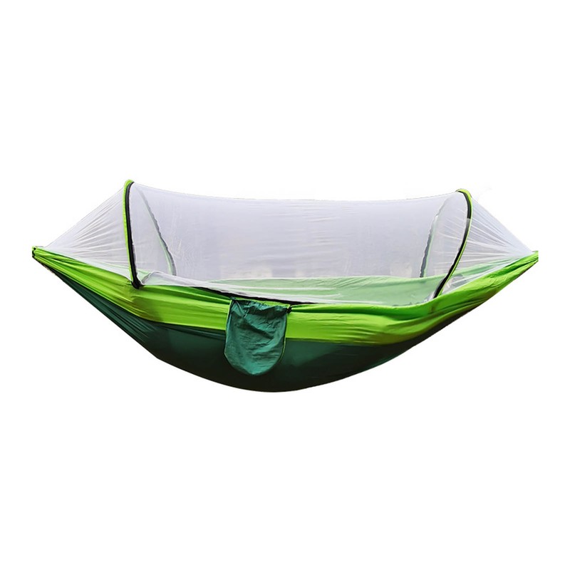 Camping Hammock with Net 210T Nylon Taffeta Automatic Quick Opening