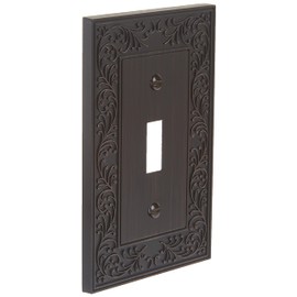 Amerelle 43TVB English Garden Wallplate, 1 Toggle, Cast Metal, Aged Bronze, 1-Pack