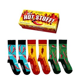 Cockney Spaniel Hey Hot Stuff! - 3 Pairs of Scorching socks | UK 6-11 | EUR 39-46 | US 7-12