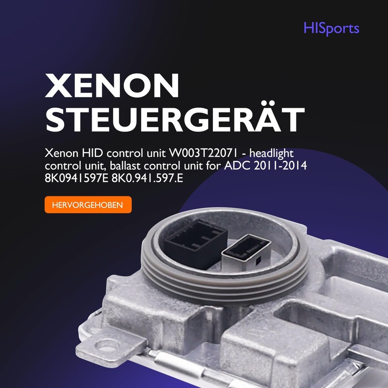 HISports Xenon HID Control Unit 8K0941597E W003T22071 - Headlight Ballast