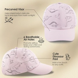 POMIJIAN Toddler Baseball Hat Kids Sun Protection Baby Baseball Cap Outdoor Cotton Boy Ball Caps Girls Sun Hats (CA/US, Age, 2 Years, 5 Years, Pink)