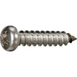 Trusco Y835-0420 Pan Head Tapping Screws, 1 Type A, Stainless Steel, M4 x 20, Pack of 10, Small Quantity