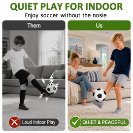 Surpop Silent Indoor Soccer Ball Size 5 for Kids, Quiet Soft Soccer Ball