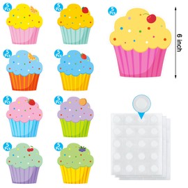 45 Pcs Colorful Cupcakes Cutouts Assorted Color Paper Birthday Cupcake Cutouts for Bulletin Board Birthday Classroom Decoration Paper Die Cuts for DIY Kids Projects Craft School Party Décor