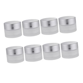 minkissy Compact 8 Pack Glass Jars Sample Jars Cosmetic Containers for Skincare Routine