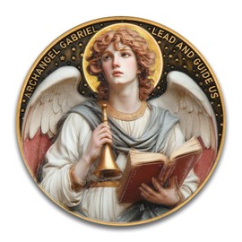 Moneda de oración del arcángel Gabriel - Santo patrón de la comunicación, ficha de bolsillo para mensajero divino para protección y orientación, regalo cristiano inspirador para hombres y mujeres