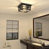 Asnxcju Modern Outdoor Ceiling Light Fixtures, 2-Light Black Flush Mount