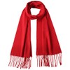 Atano Mens Fine Soft Scarf with Tassel Ends Red