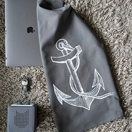 Maritime Tea Towels/Kitchen Towel Vintage 100% Cotton 50 x 70 cm (Anchor White)