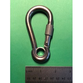 US STAINLESS Stainless Steel 316 Spring Hook with Screw Nut and Eyelet Carabiner 3/8" (10mm) Marine Grade