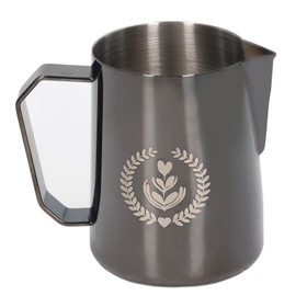 Frothing Jug Pitcher 600ml Food Grade Stainless Steel Milk Frother Cup Eagle Spout Milk Frothing Jug Black