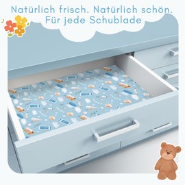 SCENTORINI Baby Powder Scented Drawer Liners - 6 Sheets Scented Paper for Drawers Wardrobe - Scented Paper for Wardrobe Laundry Cupboard Dresser Shelf