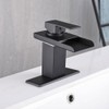 AVSIILE LED Bathroom Sink Faucet, Matte Black Waterfall Single Hole